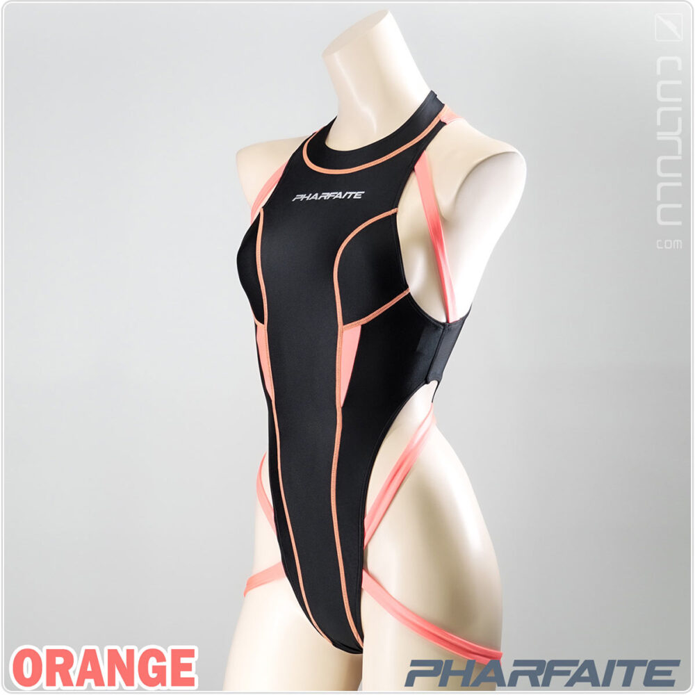 pharfaite spider binder glow in the dark swimsuit pf690 black-orange