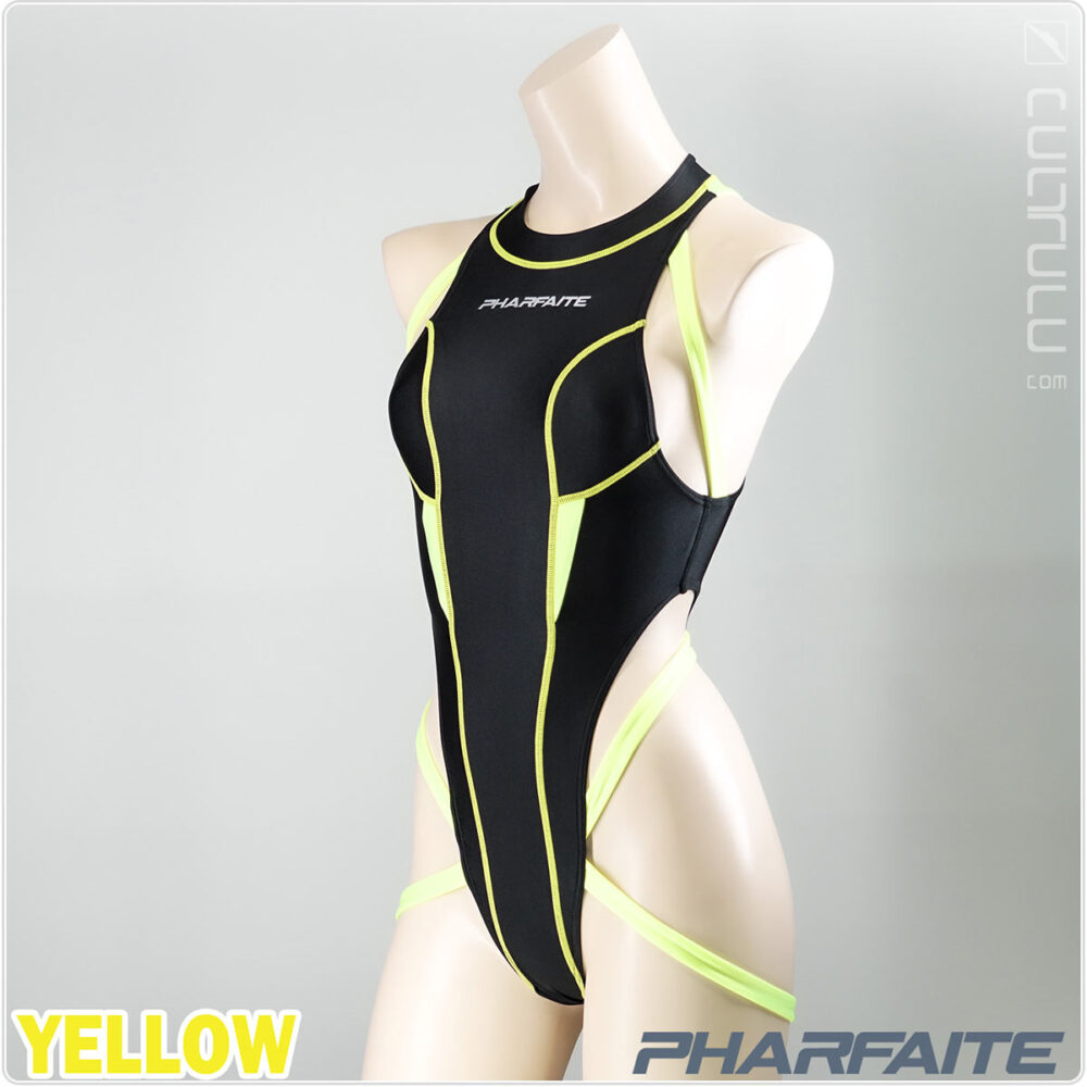 pharfaite spider binder glow in the dark swimsuit pf690 black-yellow