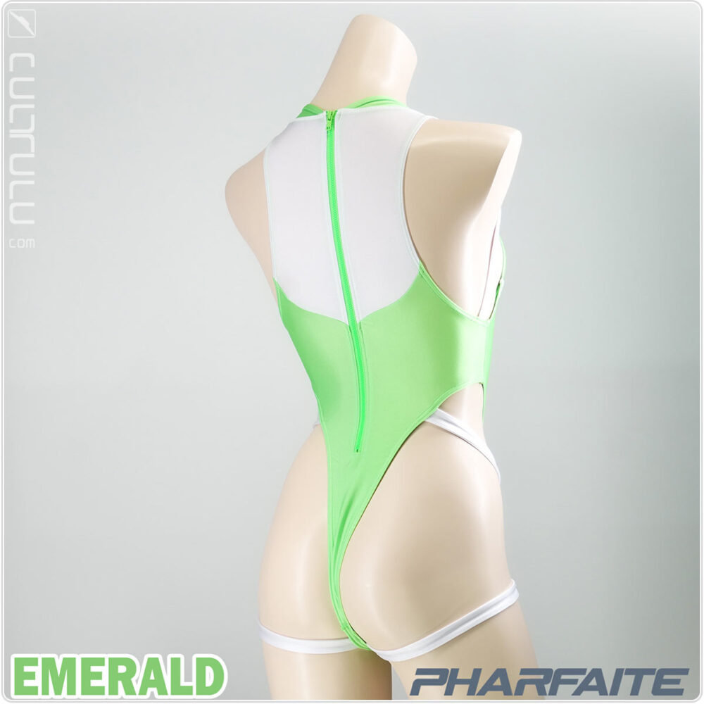 pharfaite spider binder swimsuit neon glow white pf692 emerald green