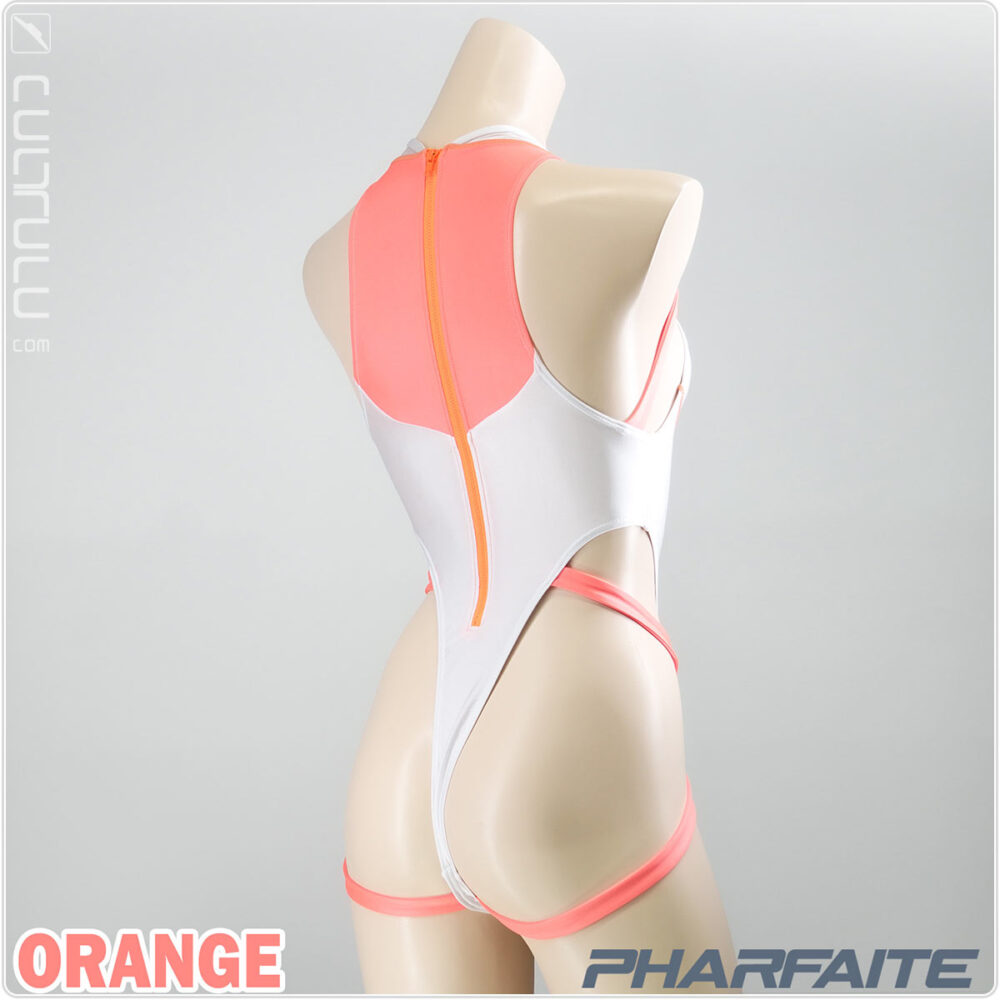 pharfaite spider binder swimsuit neon glow white pf692 orange