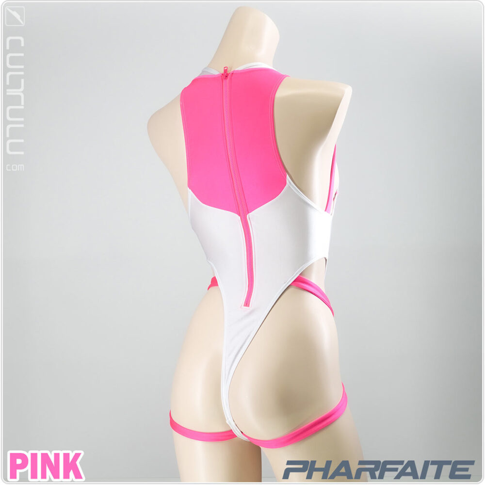 pharfaite spider binder swimsuit neon glow white pf692 pink