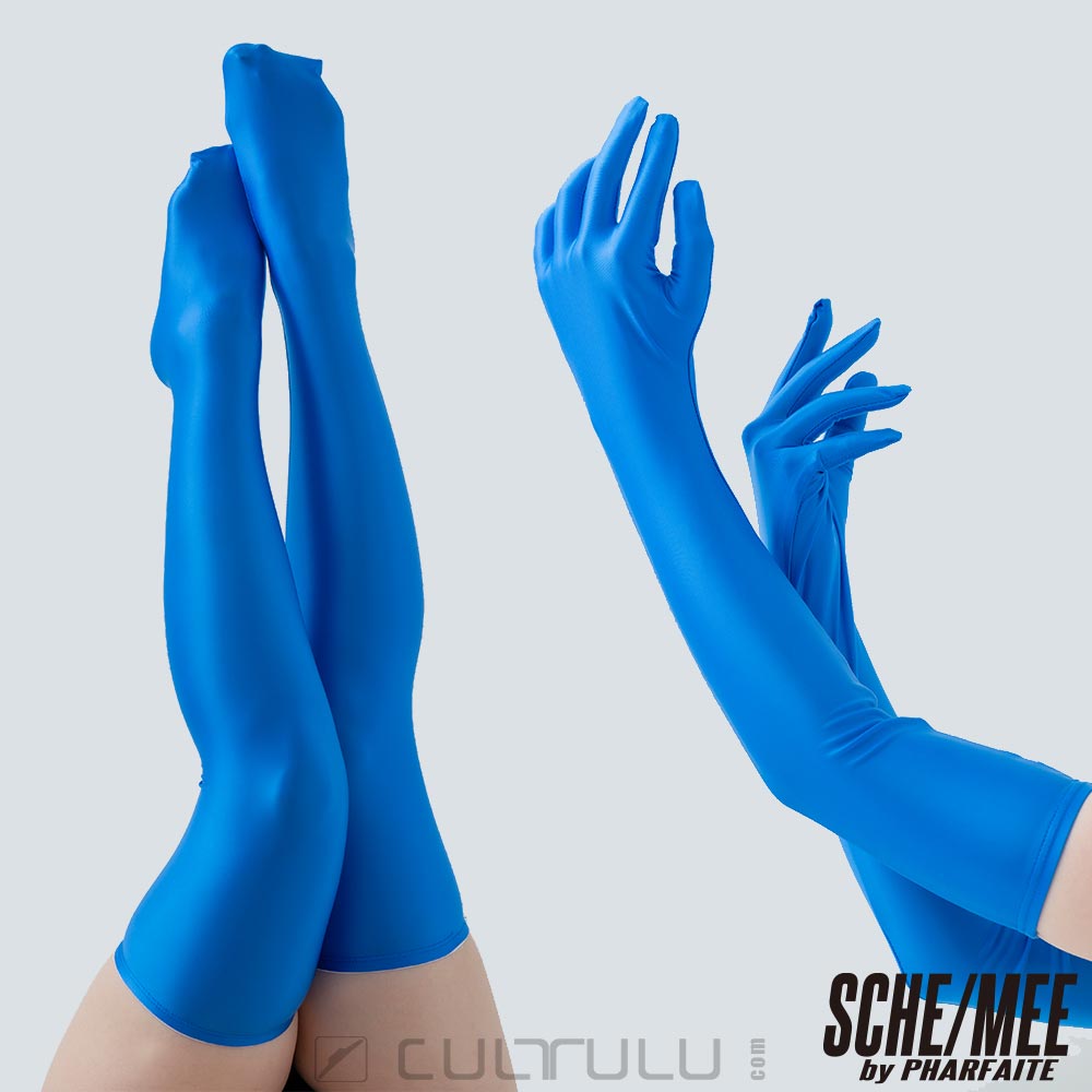 Sche Mee [pf621] Fittysatin Long Gloves And Knee High Stockings Set Cultulu